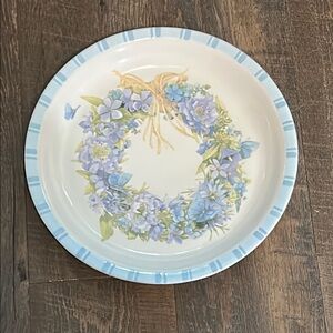 Marjolein Bastin Blue Floral Wreath Pie Plate by Hallmark Nature's Sketchbook‎